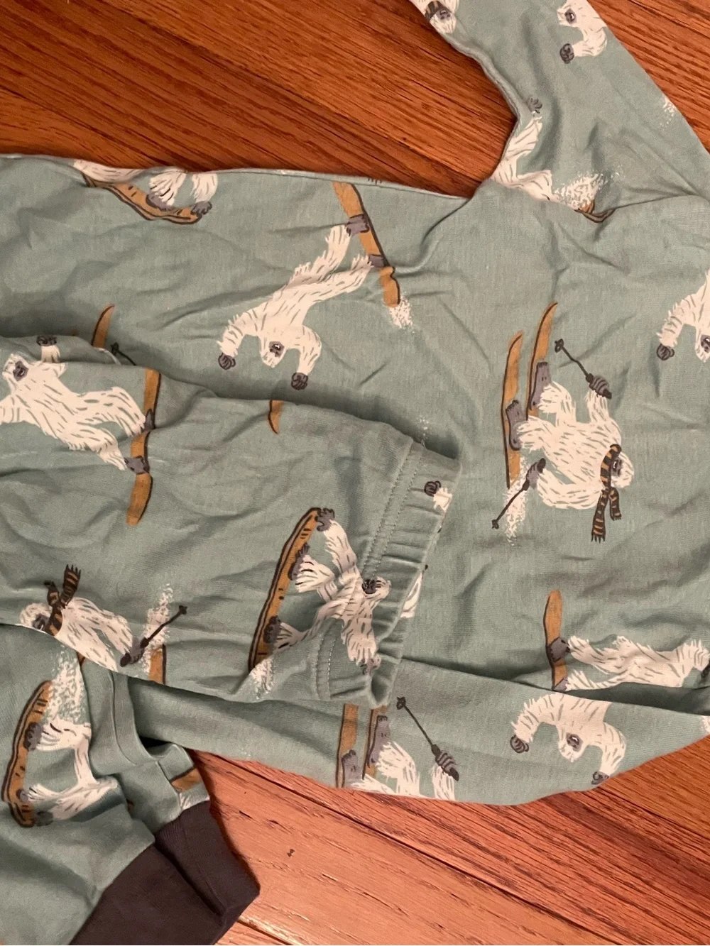 Two sets of Carter's Blue & Gray Long-Sleeve Yeti Pajama sets. Long